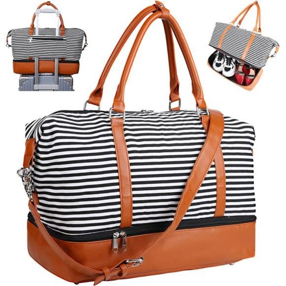 Bags Weekender Bag With Shoe Compartment Extra Large 39l Black And